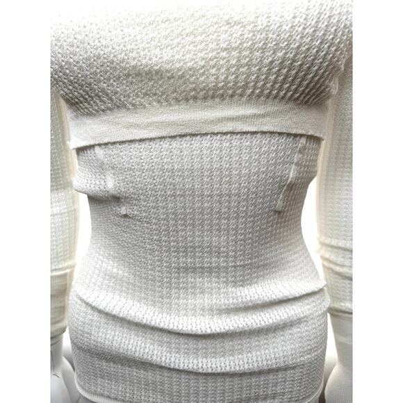 Alexander Wang NWOT White Knit Finely Ribbed smock detail Turtleneck Size M - Picture 9 of 15